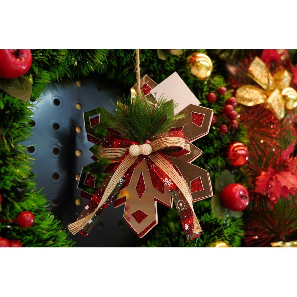 Ornament brad, Flippy, Fulg de nea, Argintiu, Lucios, 14*15CM, Acril, Interior/ Exterior - Image 8
