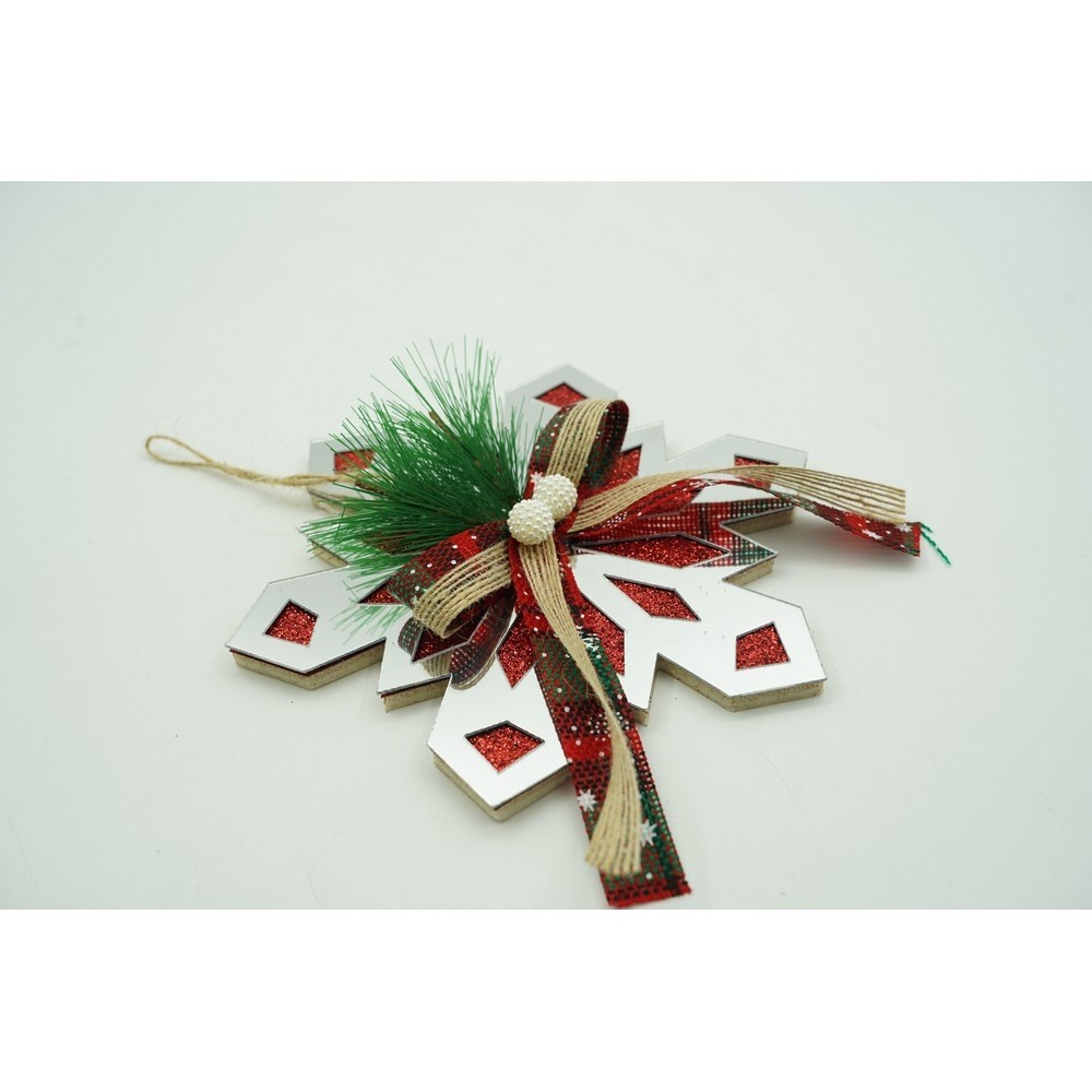Ornament brad, Flippy, Fulg de nea, Argintiu, Lucios, 14*15CM, Acril, Interior/ Exterior - Image 10
