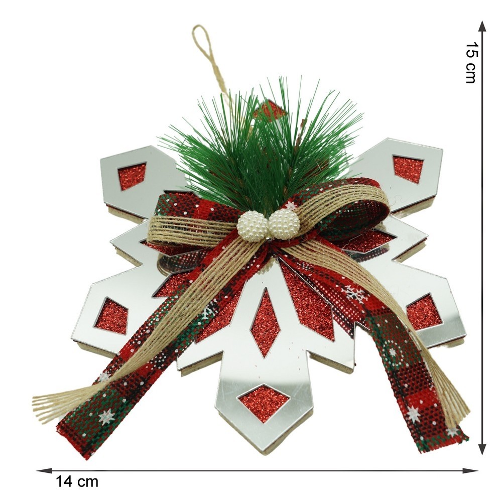 Ornament brad, Flippy, Fulg de nea, Argintiu, Lucios, 14*15CM, Acril, Interior/ Exterior - Image 11