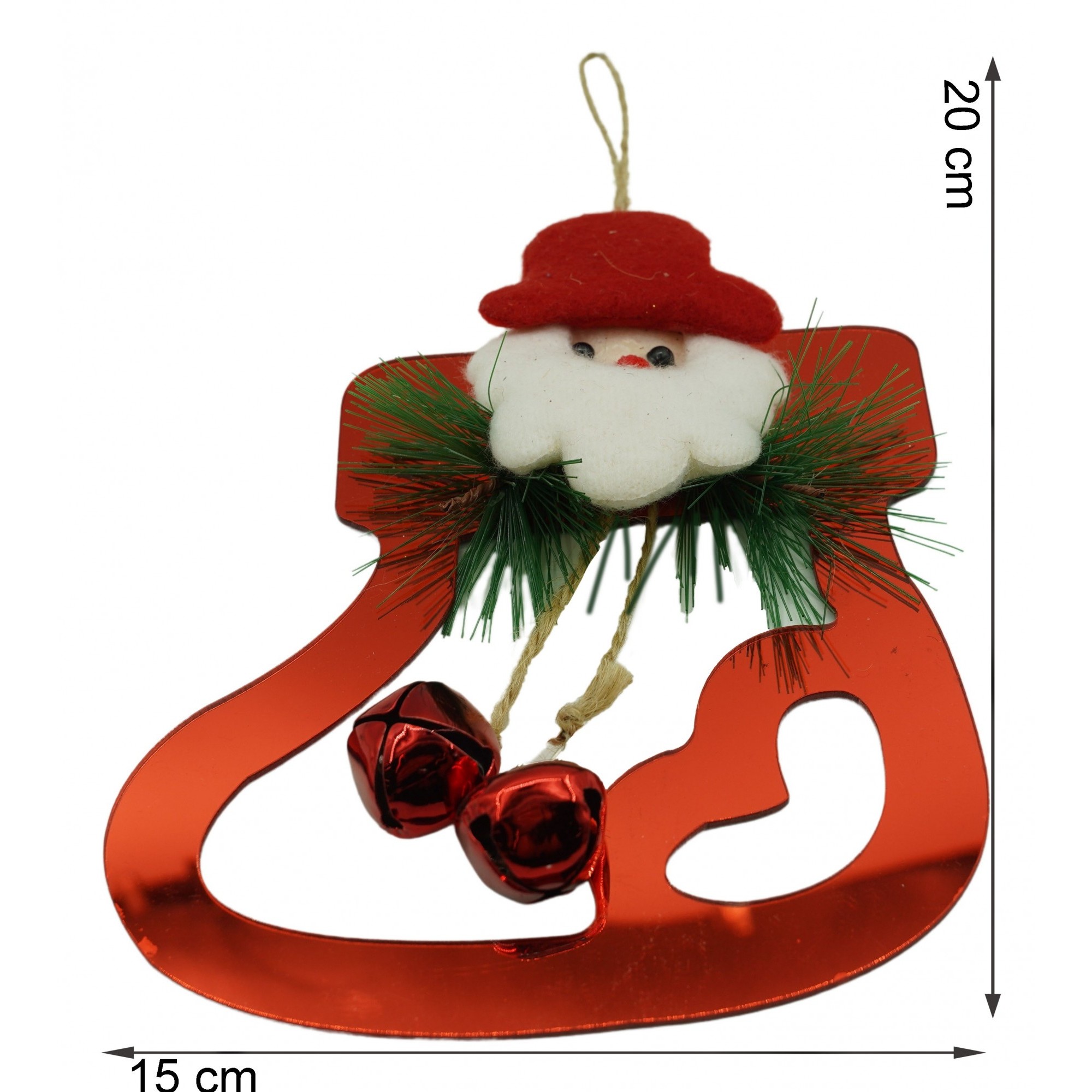 Ornament brad, Flippy, Gheata cu clopotei, Rosu, Lucios, 15*20CM, Acril, Interior/ Exterior - Image 5