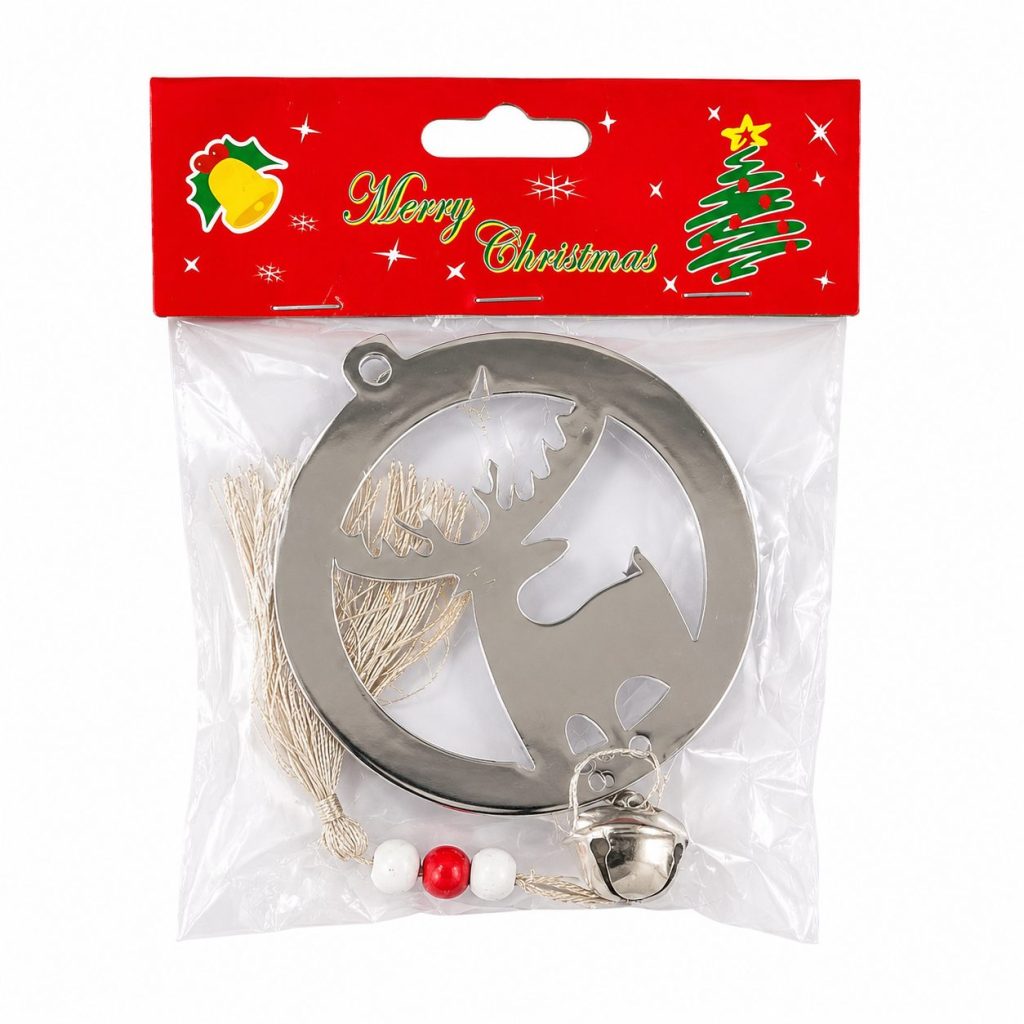 Ornament Brad, Flippy, Ren, Argintiu, Lucios, 8*25CM, Acril, Interior/ Exterior