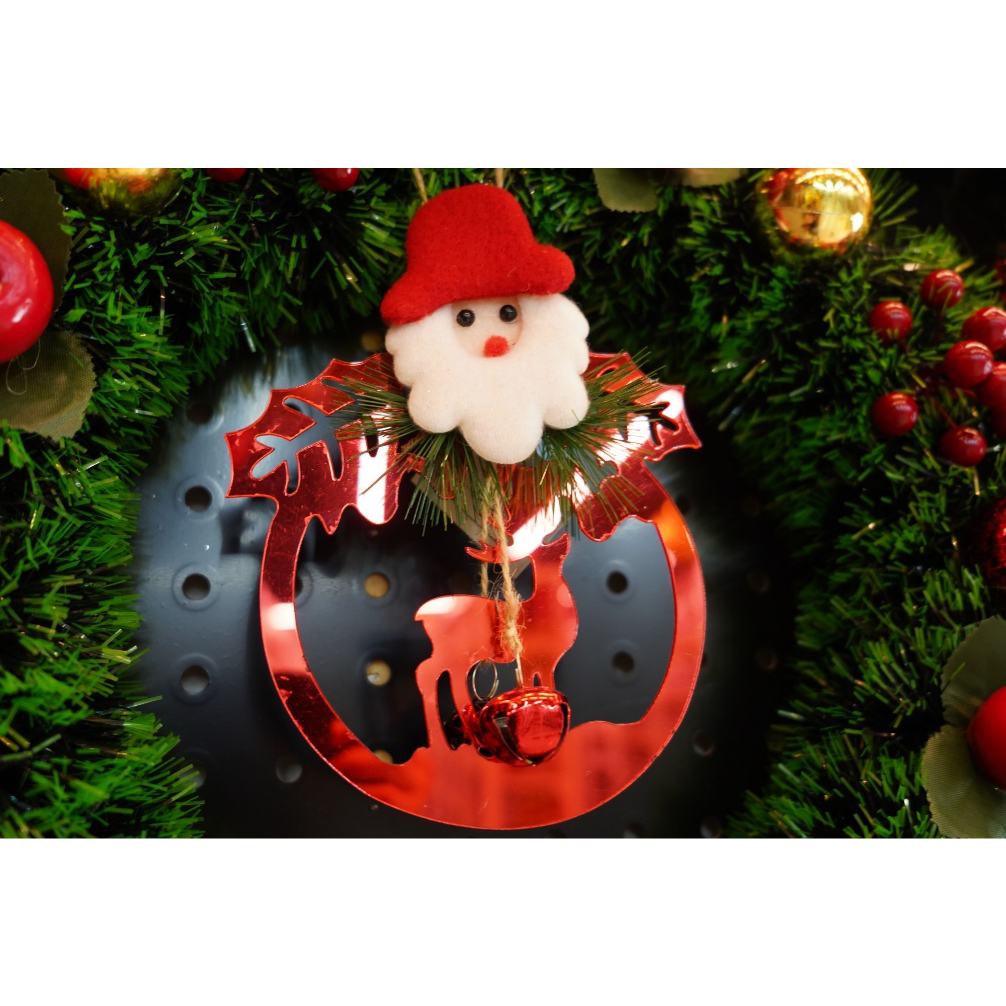 Ornament brad, Flippy, Ren cu clopotei, Rosu, Lucios, 15*20CM, Acril, Interior/ Exterior - Image 2