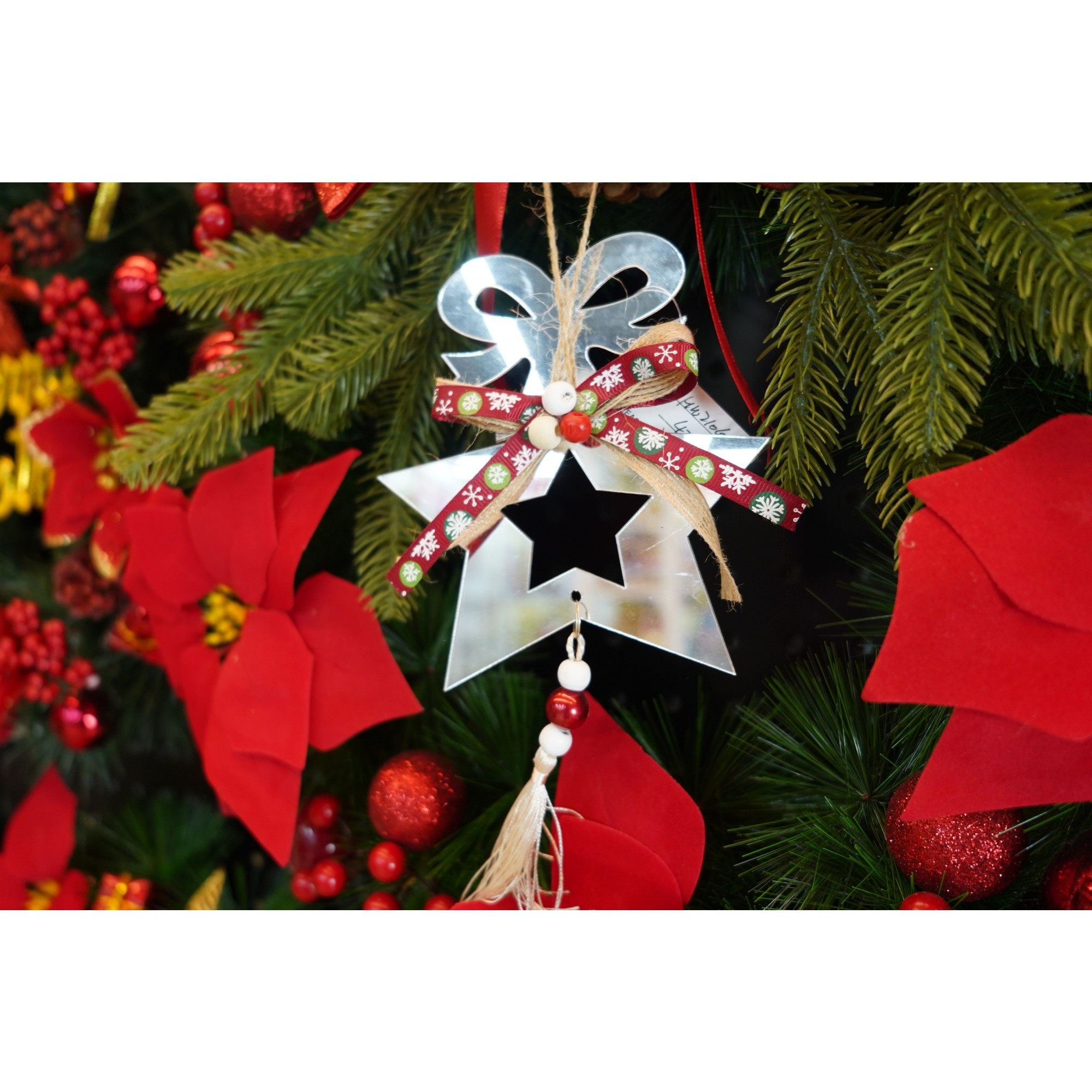 Ornament brad, Flippy, Stea, Argintiu, Lucios, 14*26CM, Acril, Interior/ Exterior - Image 5
