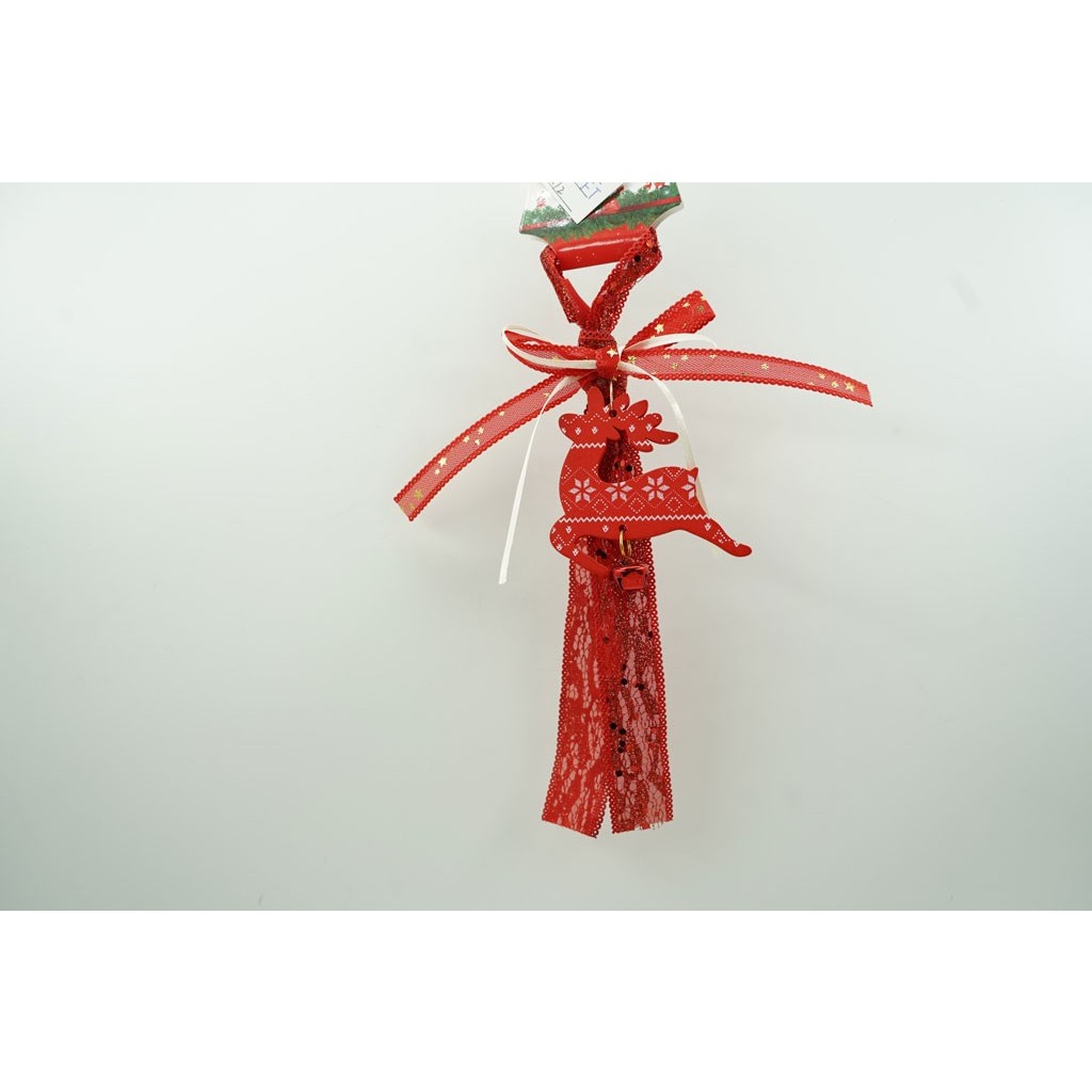 Ornament de brad craciun cerb, Flippy, rosu, lemn, 25 cm - Image 2