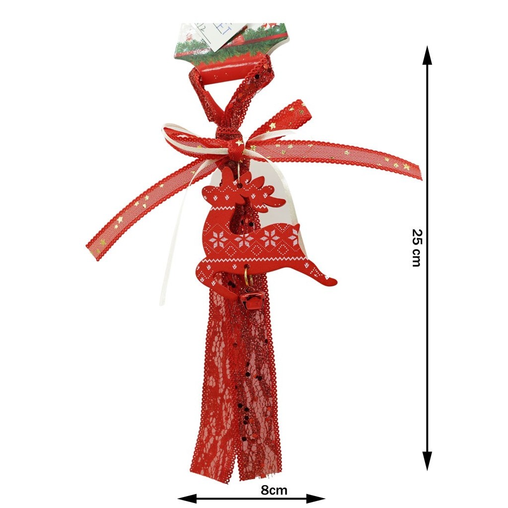 Ornament de brad craciun cerb, Flippy, rosu, lemn, 25 cm - Image 4