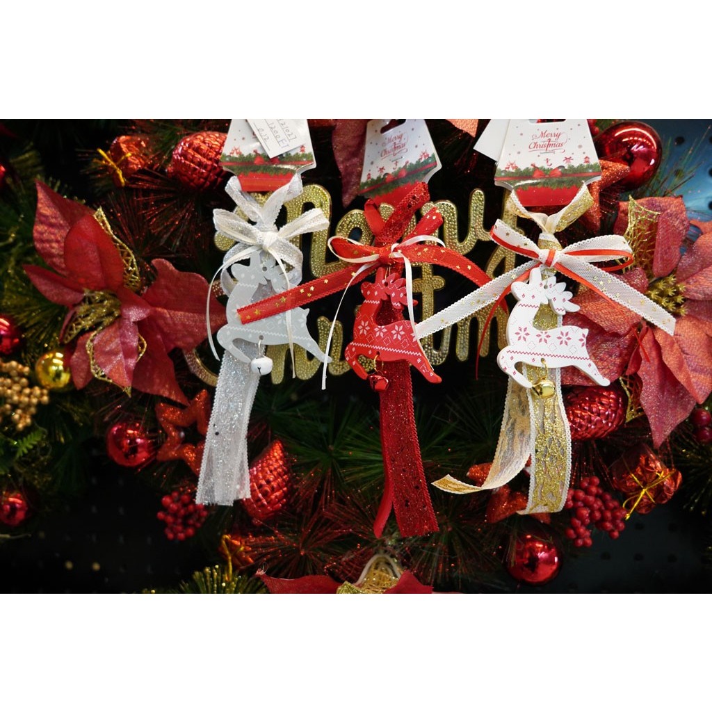 Ornament de brad craciun cerb, Flippy, rosu, lemn, 25 cm - Image 5