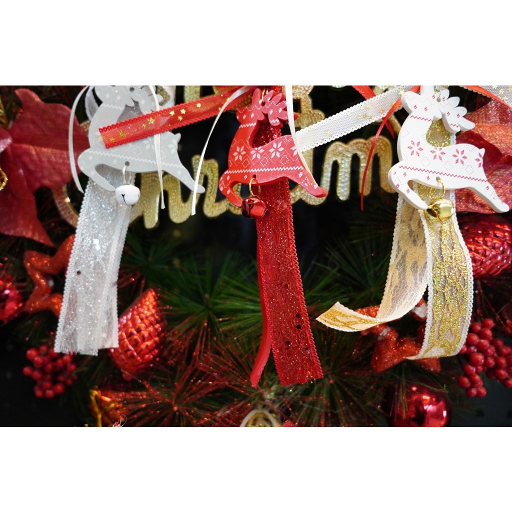 Ornament de brad craciun cerb, Flippy, rosu, lemn, 25 cm - Image 7