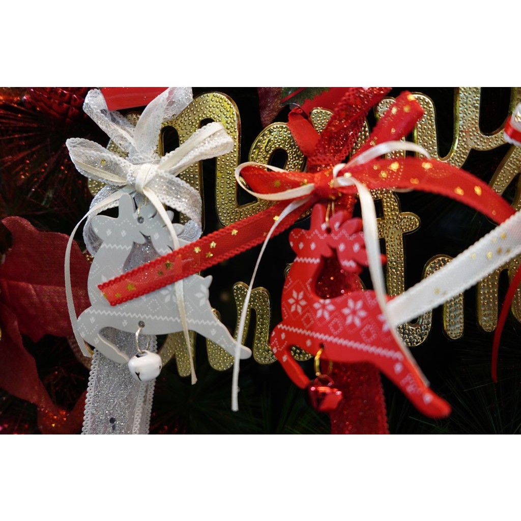 Ornament de brad craciun cerb, Flippy, rosu, lemn, 25 cm - Image 8