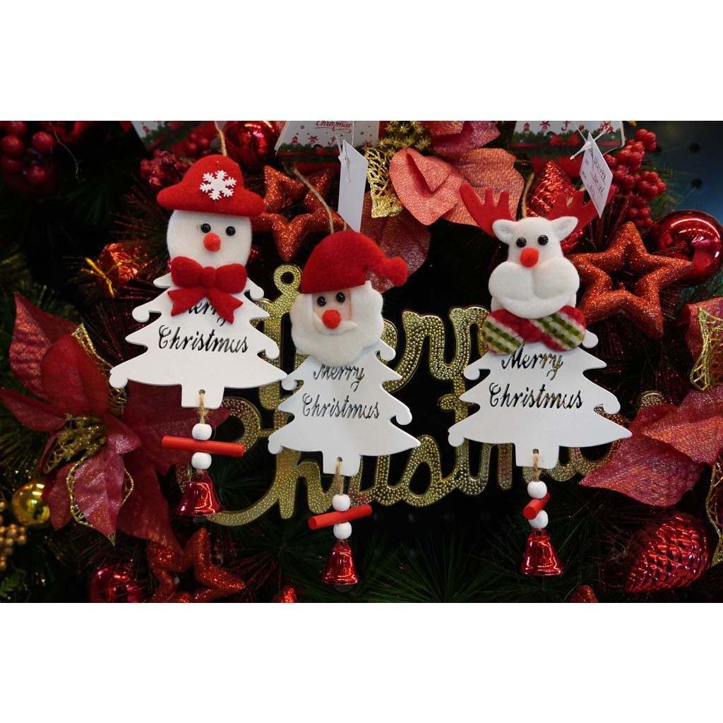 Ornament de brad mos craciun, Flippy, alb, lemn, 20 cm - Image 4