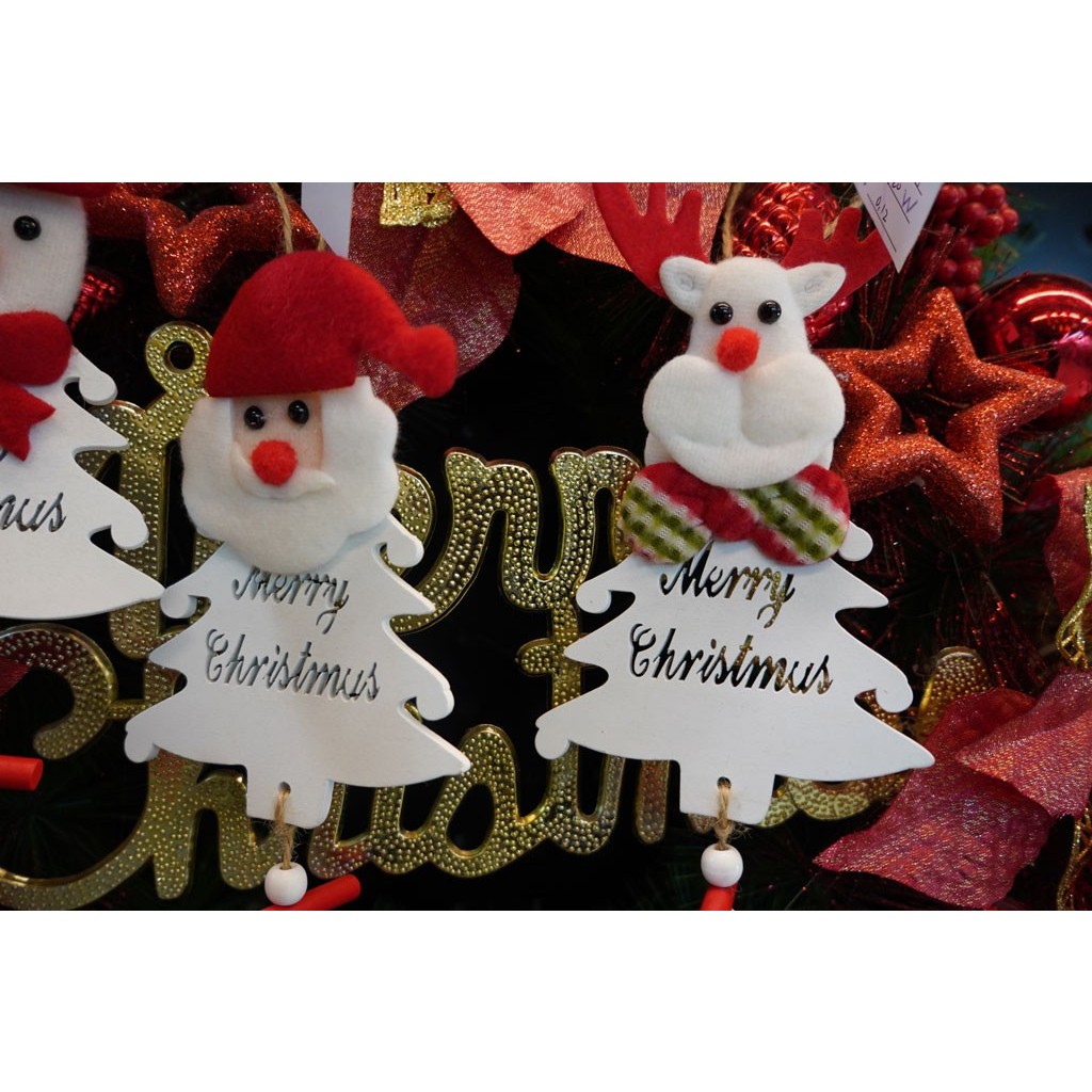 Ornament de brad mos craciun, Flippy, alb, lemn, 20 cm - Image 8