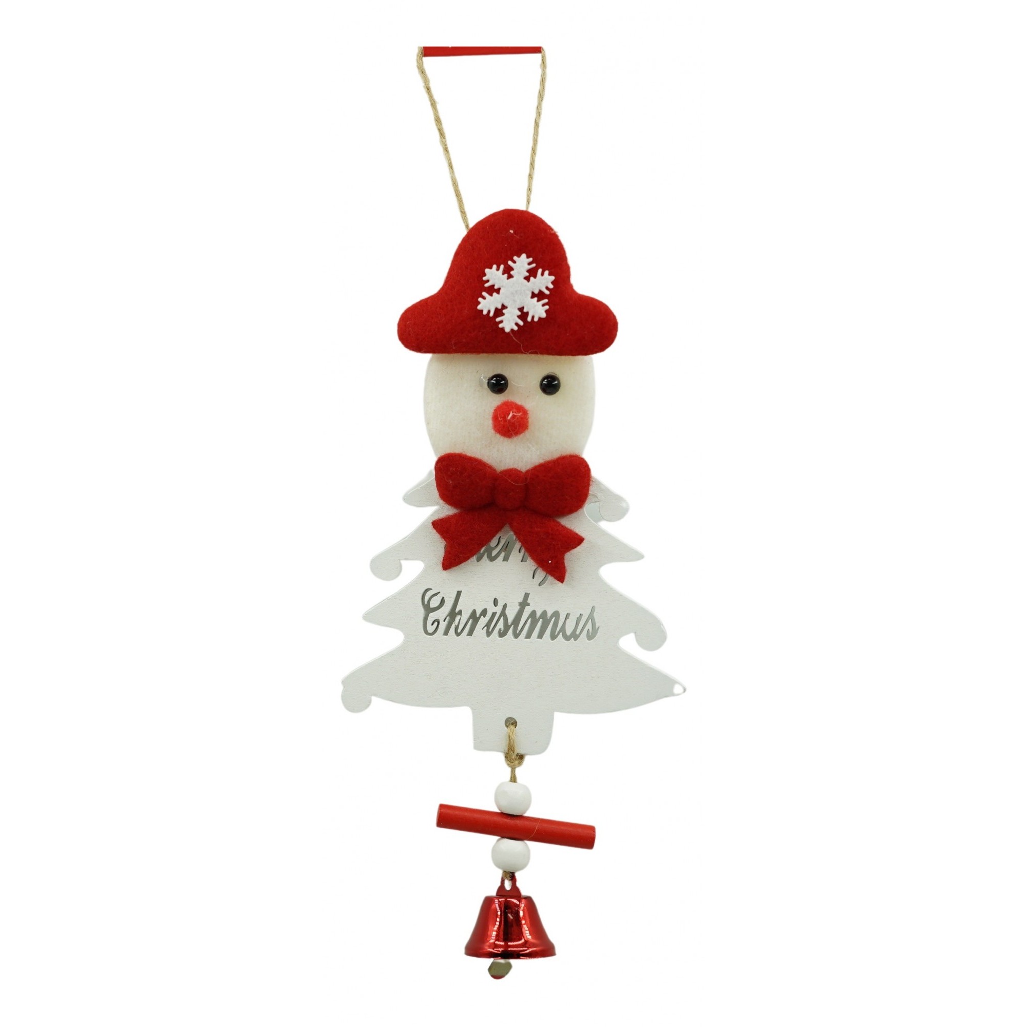 Ornament de brad om de zapada, Flippy, alb, lemn, 20 cm - Image 2