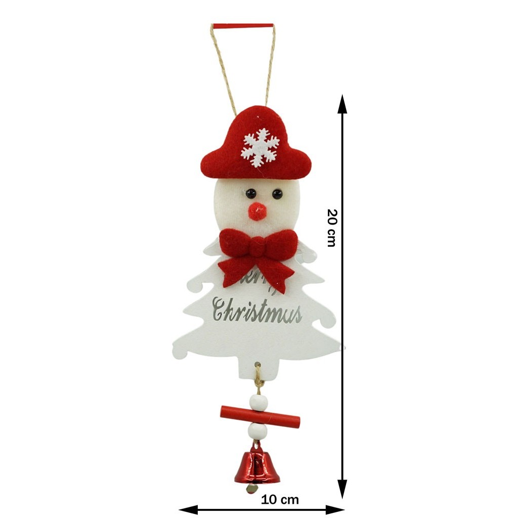 Ornament de brad om de zapada, Flippy, alb, lemn, 20 cm - Image 4