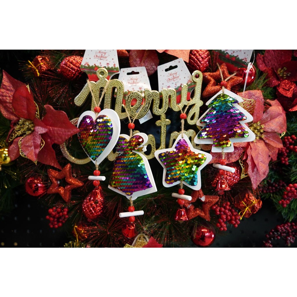 Ornament de brad pom de craciun din paiete, Flippy, multicolor, lemn, 18 cm - Image 4