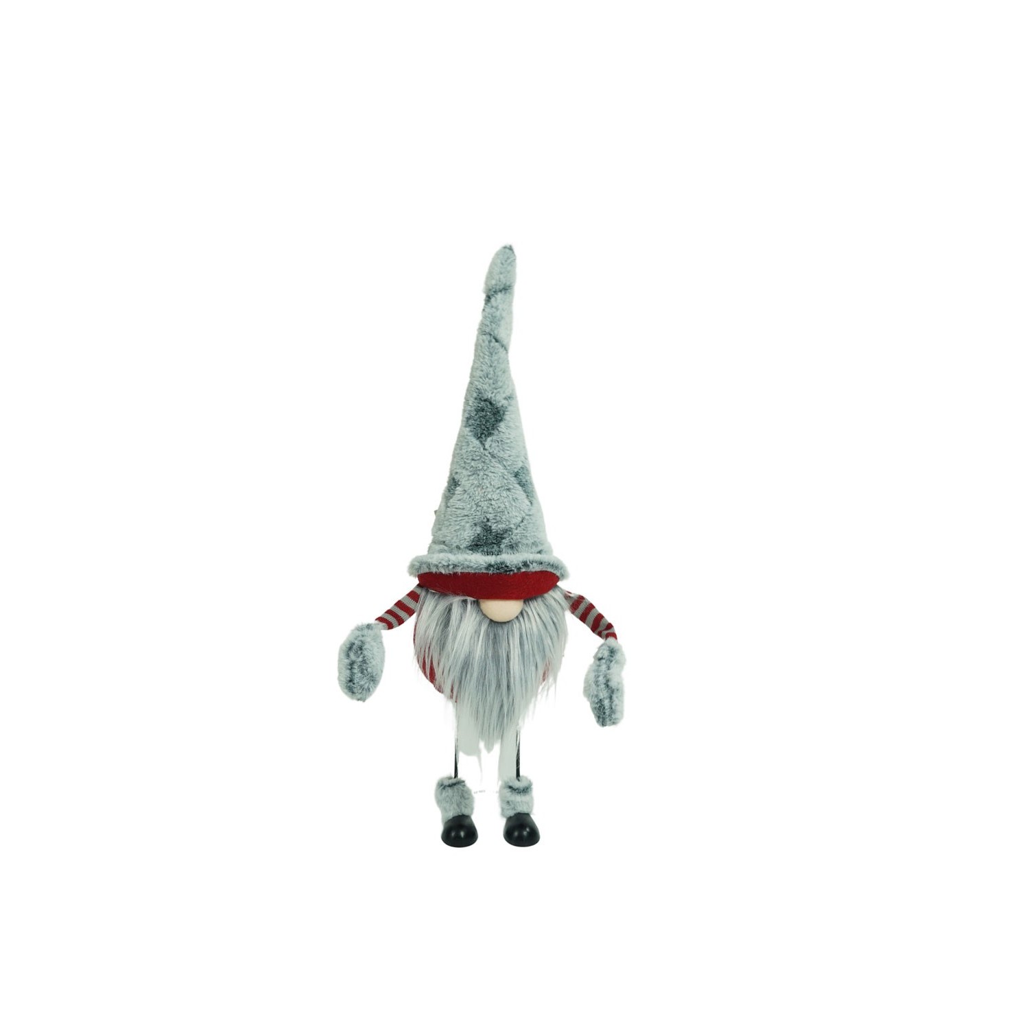 Ornament de Craciun spiridus, Flippy, gri/rosu, textil, 55 cm - Image 2