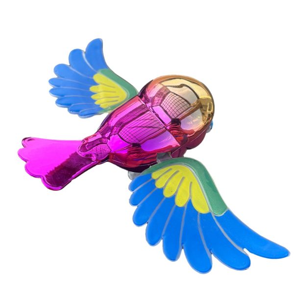 Ornament Decorativ Auto, Flippy, Model Pasare Zburatoare pentru Moto/Auto, din plastic Rezistent, 14.5 x 8 x 5, Mov/Multicolor