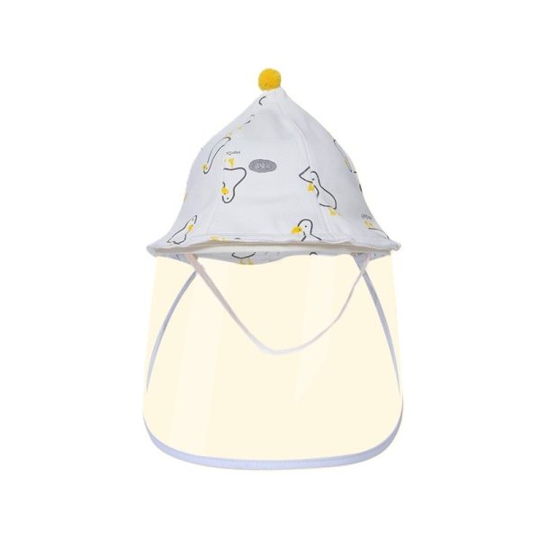 Palarie de Protectie pentru Bebelusi, Flippy, Model Ratuste, Pescareasca, de Primavara si Toamna, cu Masca si Fermoar, 48 cm, pentru 6-12 Luni, Alb