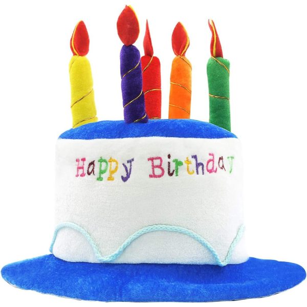 Palarie Happy Birthday, Flippy, Accesoriu pentru Petrecere, Model Tort, Tematica Aniversare, 60x60x55 cm, Albastru