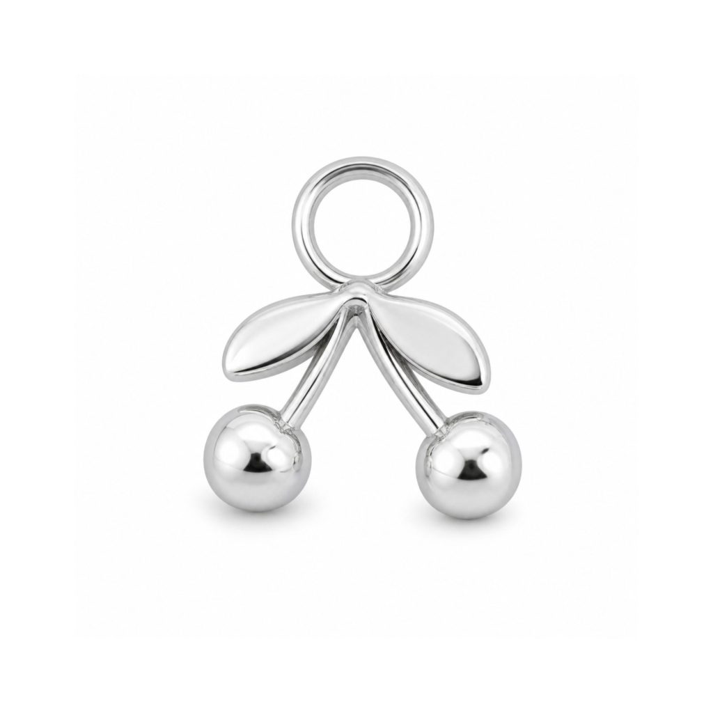 Pandantiv din Argint 925, Model Cirese, Bijuterie Decorativa cu Design Fructat, Greutate 1.2 g, Argintiu