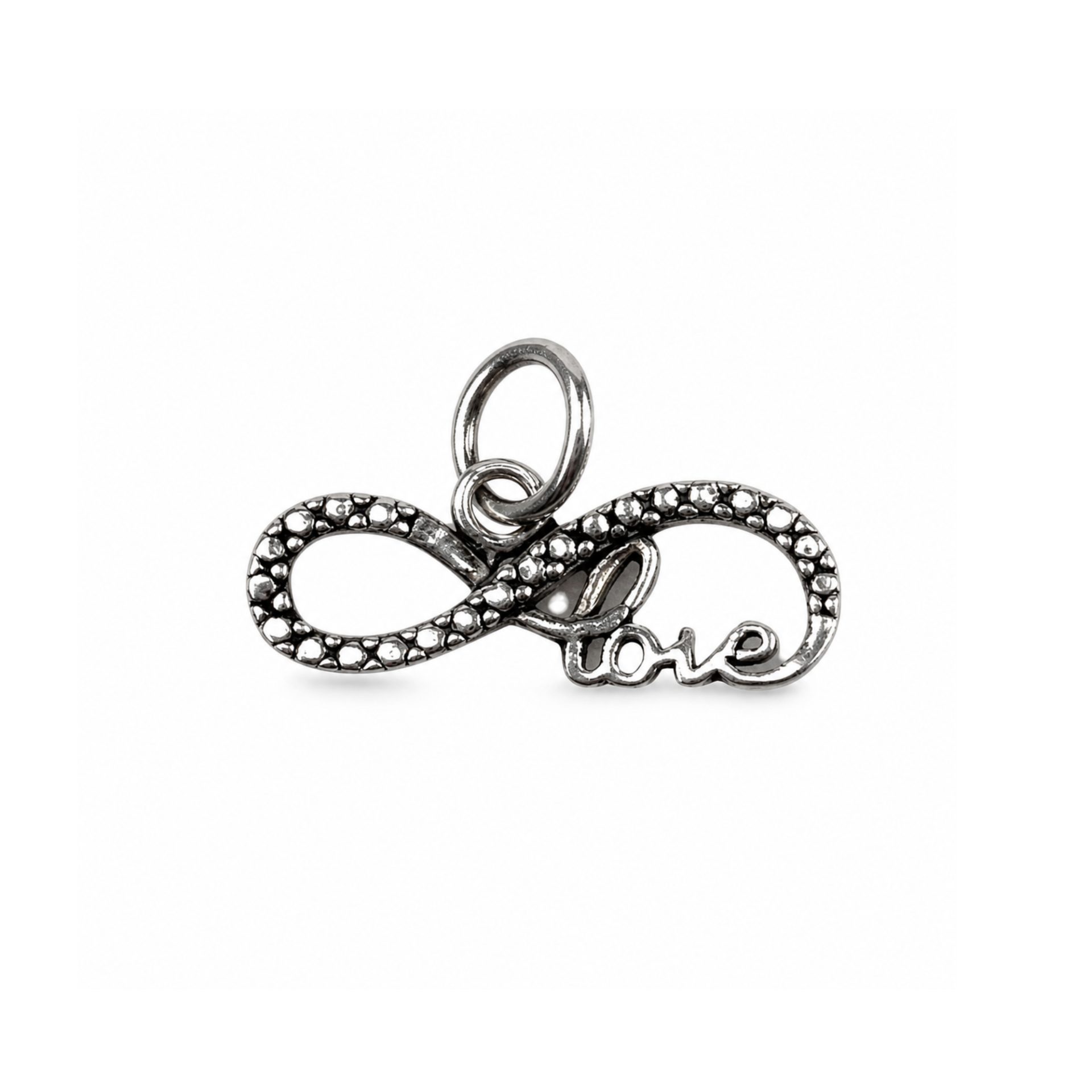 Pandantiv pentru Lanț din Argint 925, Jolie Silver, Model Infinit Love, cu Elemente Decorative, Design Decupat, Finisaj Oxidat, Argintiu