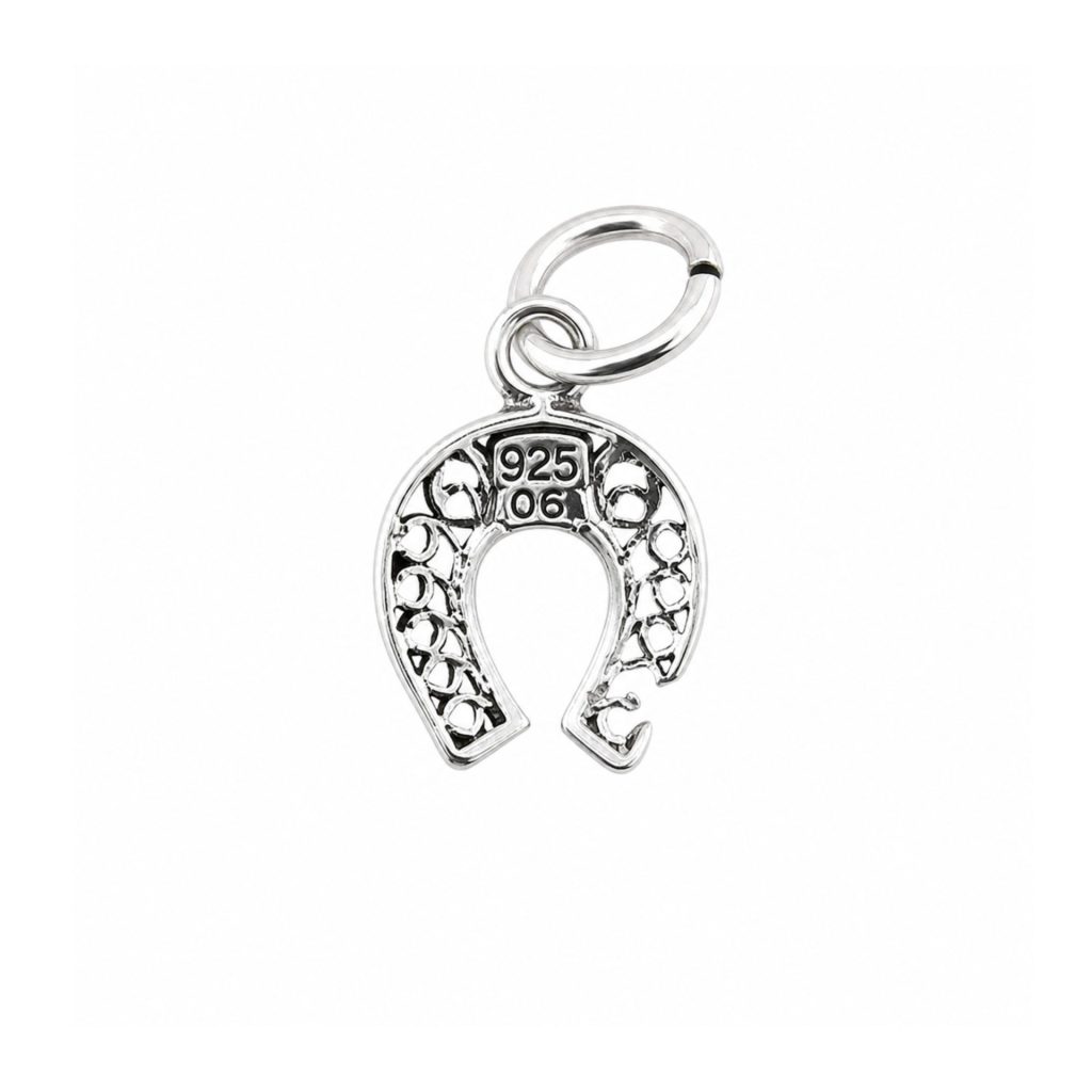 Pandantiv din Argint 925 pentru Dama, Jolie, Model Potcoava cu Design Filigran, Greutate 0.6 g, Argintiu