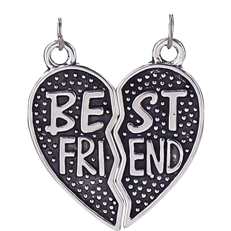 Pandantiv, Jolie Silver, Argint 925, Model Inima Best Friend, 0.8g, 10x12 mm