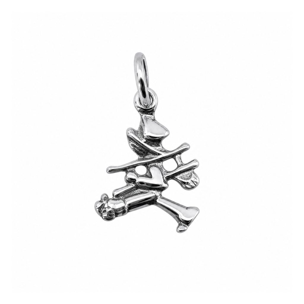 Pandantiv din Argint 925, Model Cosar Mic, Bijuterie Decorativa cu Detalii Reliefate, Greutate 1.17 g, Argintiu