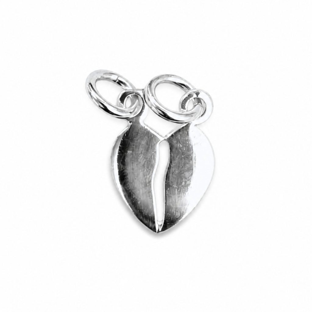 Pandantiv din Argint 925 Inima Doua Jumatati, Jolie Silver, 1.1g, 1 cm x 1 cm