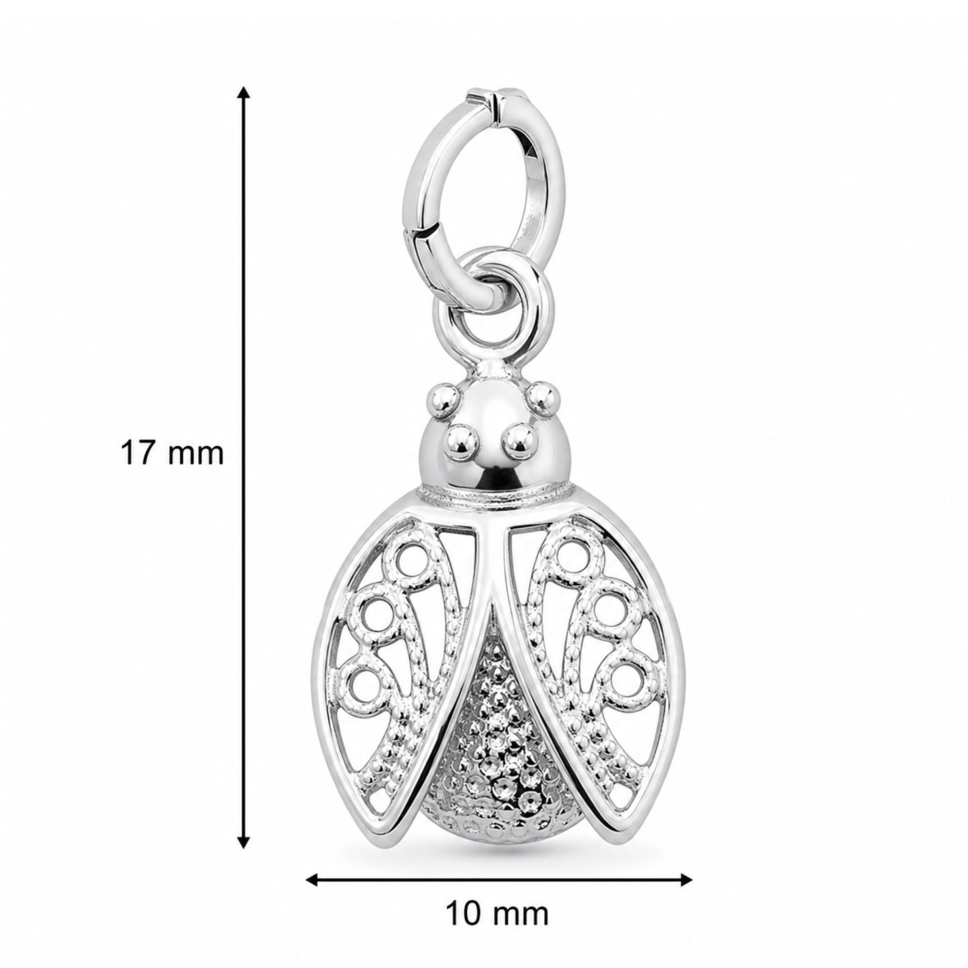 Pandantiv din Argint 925 Jolie Silver, Model Buburuza Filigran, 17 x 10 mm, 0.6 g - Image 5