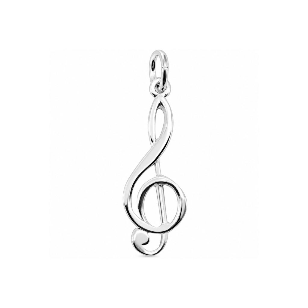 Pandantiv pentru Lanț din Argint 925, Jolie Silver, Model Cheia Sol, Design Decupat, Finisaj Lucios, 1.3 g, 30x10 mm, Argintiu