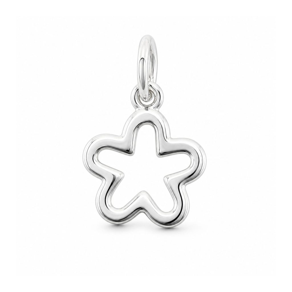 Pandantiv din Argint 925 Jolie Silver, Model Floare contur, 15 x 10 mm, 0.3 g