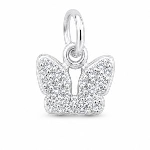 Pandantiv din Argint 925 Jolie Silver, Model Fluturas cu Zirconii, 8 x 8 mm, 0.5 g