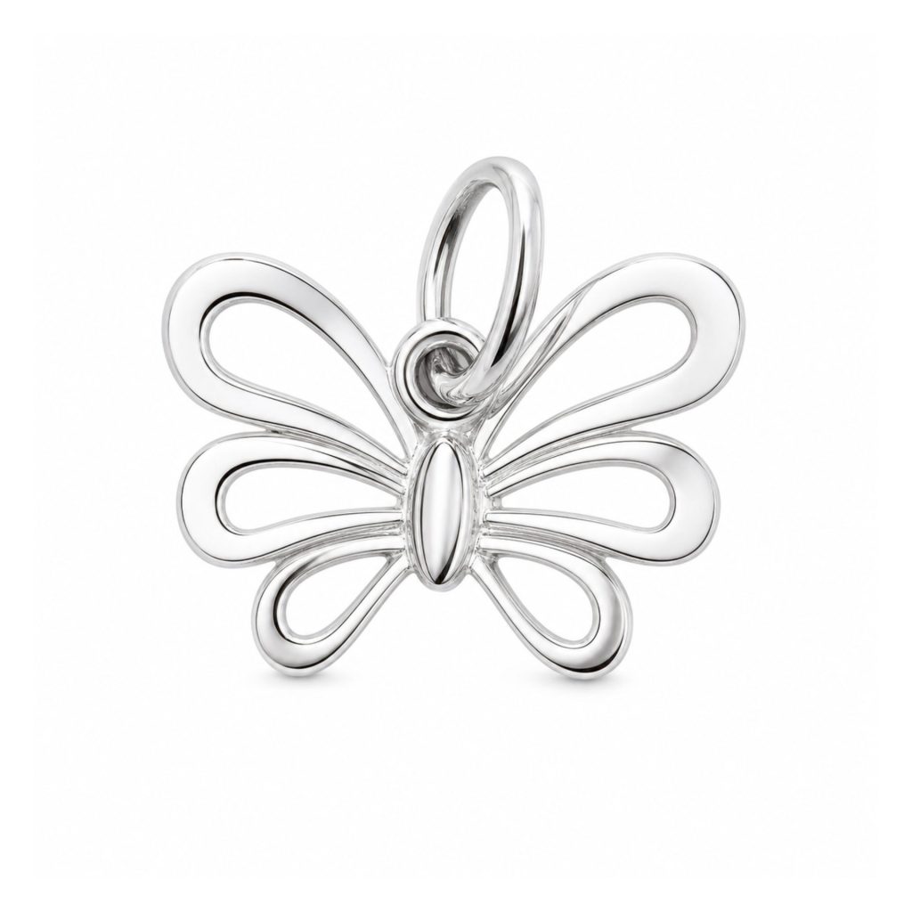Pandantiv din Argint 925, Jolie Silver, Model Fluture, Bijuterie Decorativa cu Design Elegant, 18x18 mm, Greutate 0.8 g, Argintiu