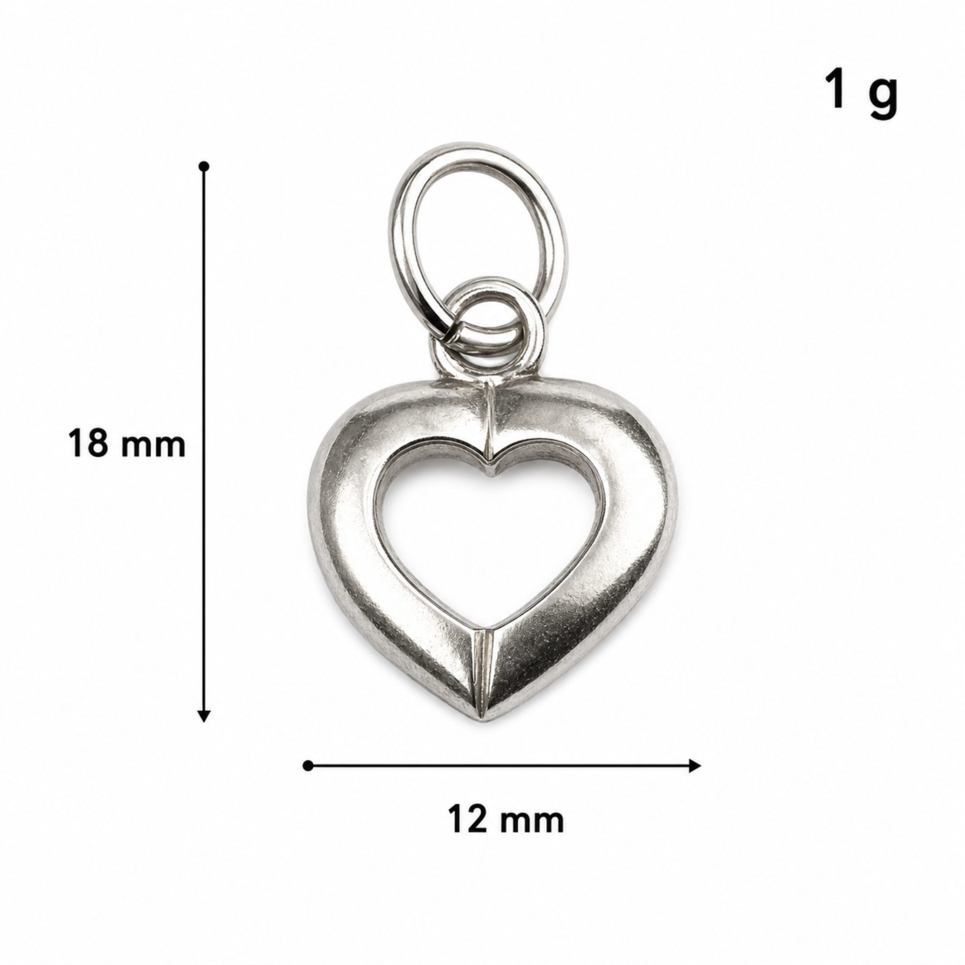 Pandantiv din Argint 925, Jolie Silver, Model Inima Conturata, Design Delicat, 18x12 mm, Greutate 0.9 g, Argintiu - Image 4