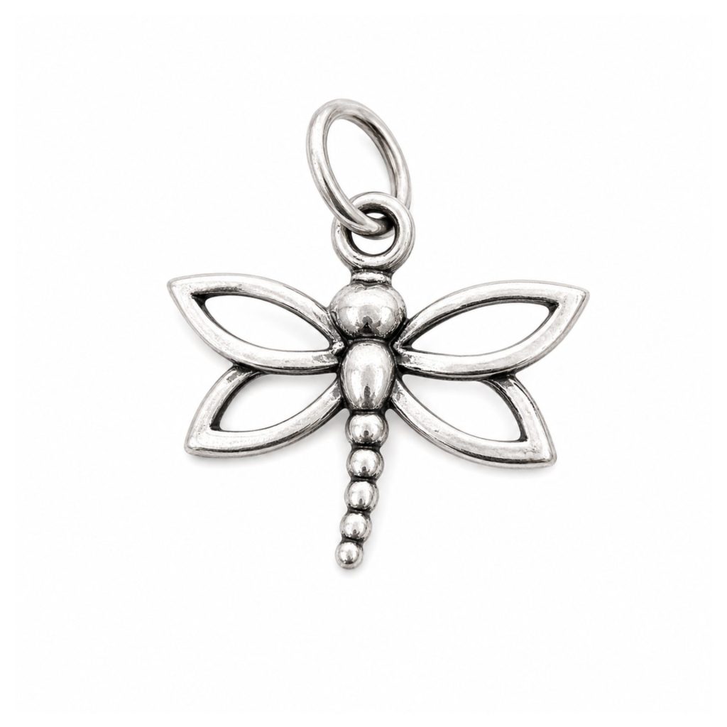 Pandantiv din Argint 925, Jolie Silver, Model Libelula, Fara Inchidere, Fara Pietre, 15x14 mm, Greutate 0.6 g, Argintiu