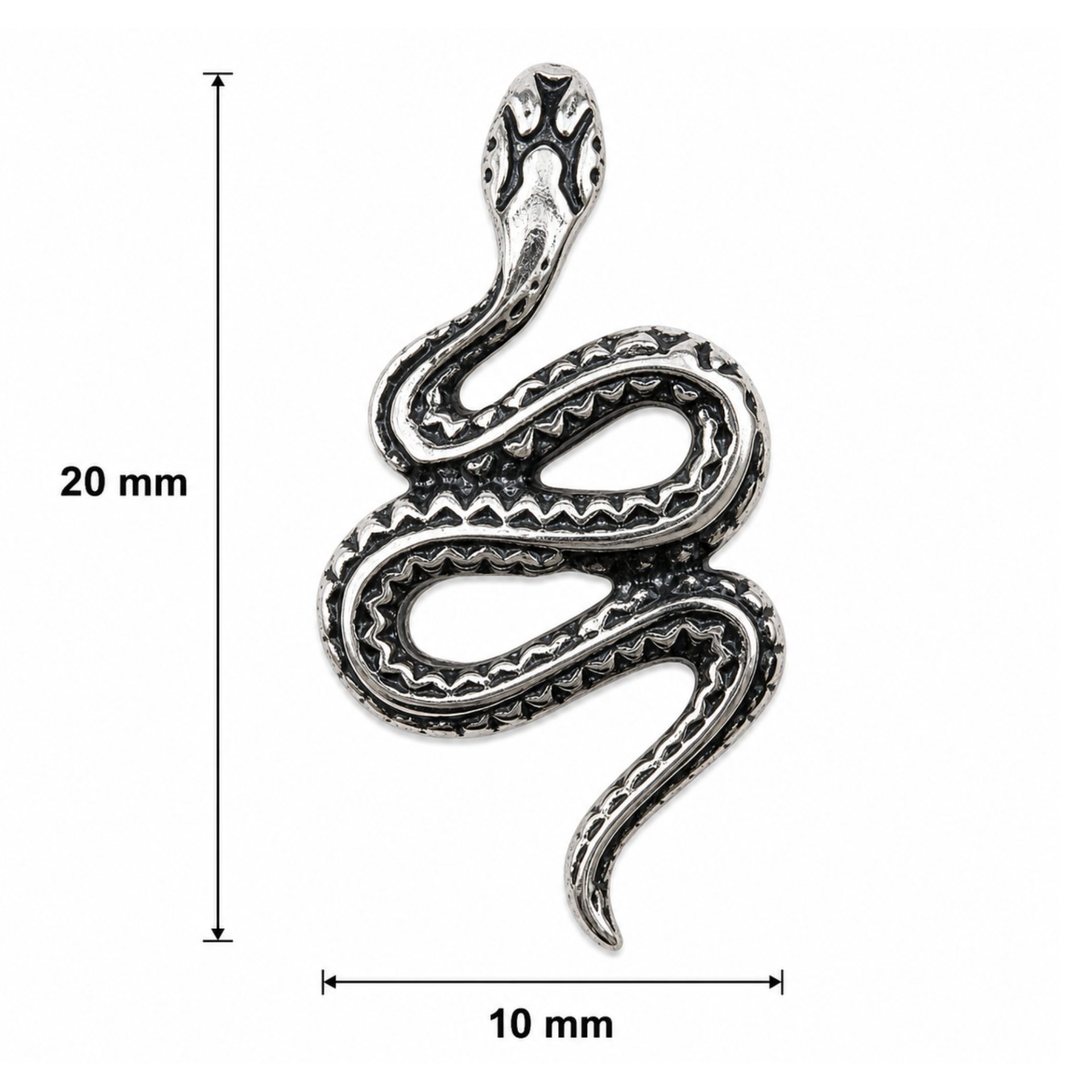 Pandantiv din Argint 925, Jolie Silver, Model Sarpe, Design Conturat, 20x10 mm, Greutate 1 g, Argintiu - Image 2