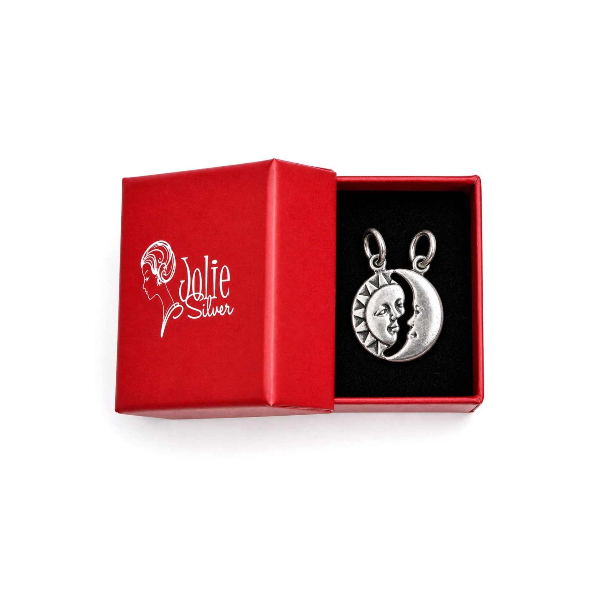 Pandantiv din Argint 925, Jolie Silver, Model Soare si Luna, Design Astral, 18x12 mm, Greutate 1.4 g, Argintiu - Image 6