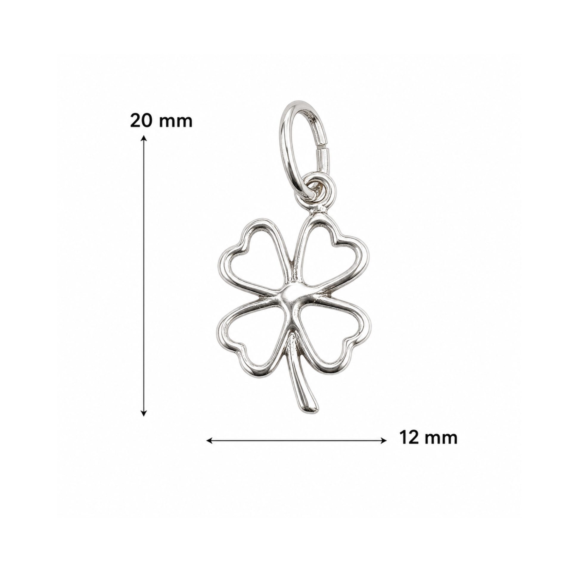 Pandantiv din Argint 925, Jolie Silver, Model Trifoi Conturat, Design Simbolic, 20x12 mm, Greutate 0.6 g, Argintiu - Image 5