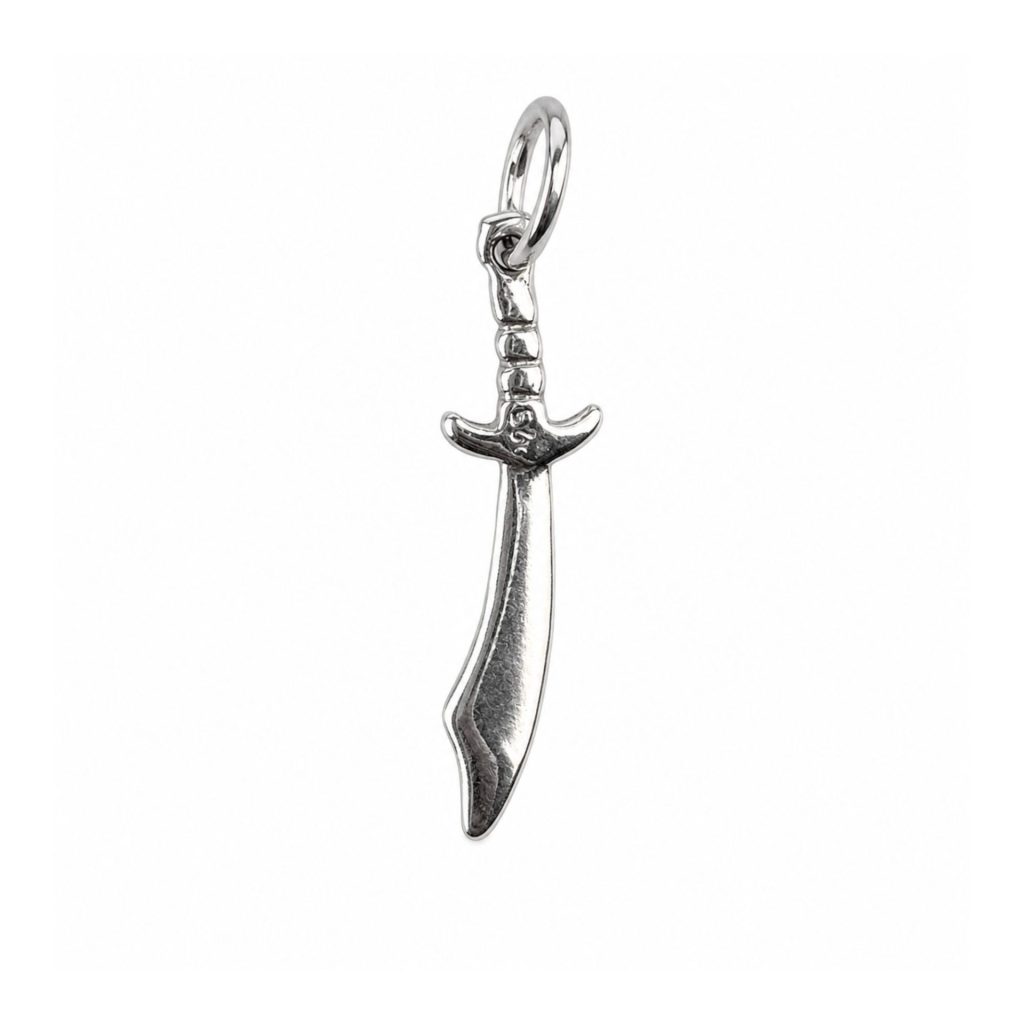 Pandantiv din Argint 925, Model Sabie Mica Conturata, Design Minimalist, Greutate 0.7 g, Argintiu