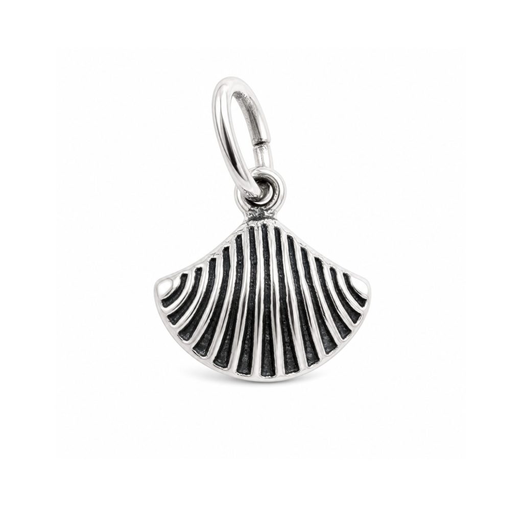 Pandantiv din Argint 925, Jolie Silver, Model Scoică, Finisaj Oxidat, 0,4 g, Argintiu și Negru
