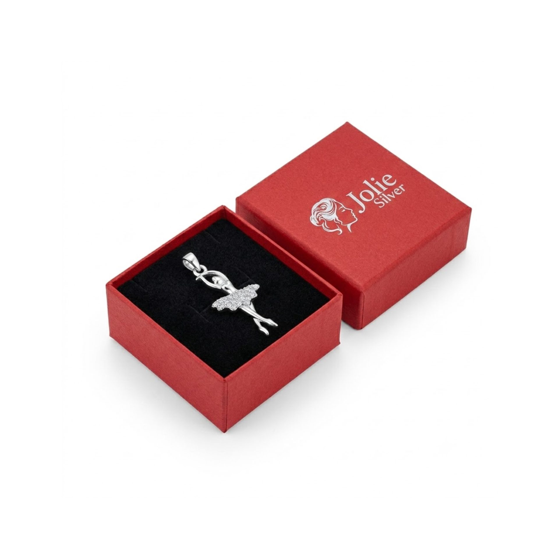 Pandantiv, Jolie Silver, Argint 925, Model Balerina cu Zirconii, 27 x 10 mm, 1.1 g - Image 4