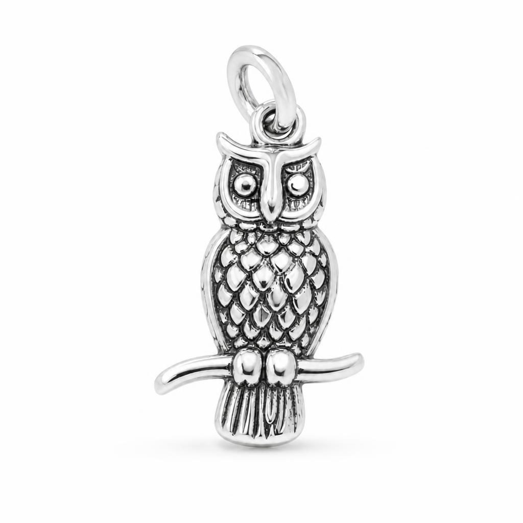 Pandantiv, Jolie Silver, Argint 925, Model Bufnita Pe Creanga, 1.5 g, 2 x 1 cm