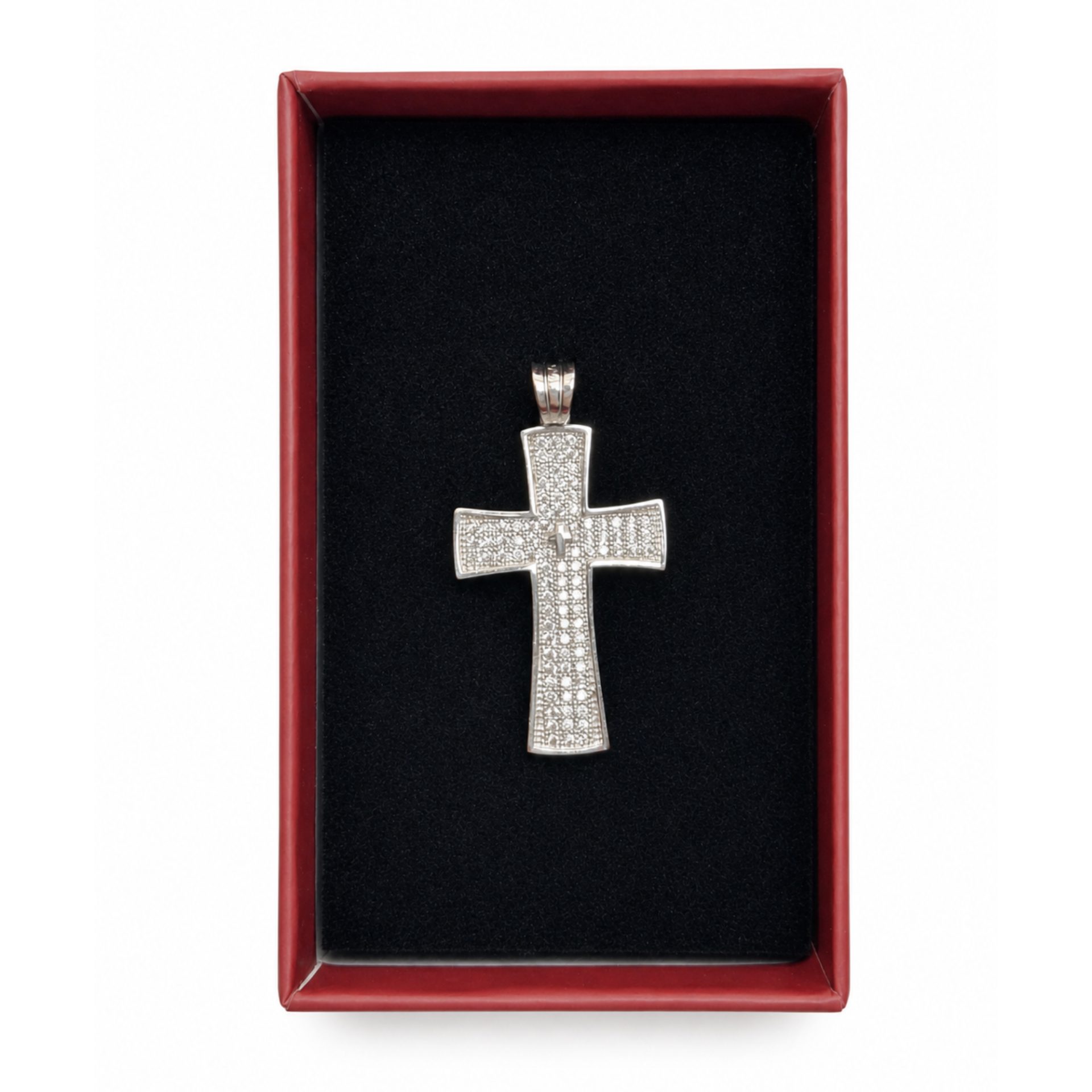 Pandantiv, Jolie Silver, Argint 925, Model Cruce cu Pietre, 2.6 G, 3 x 2 Cm - Image 5