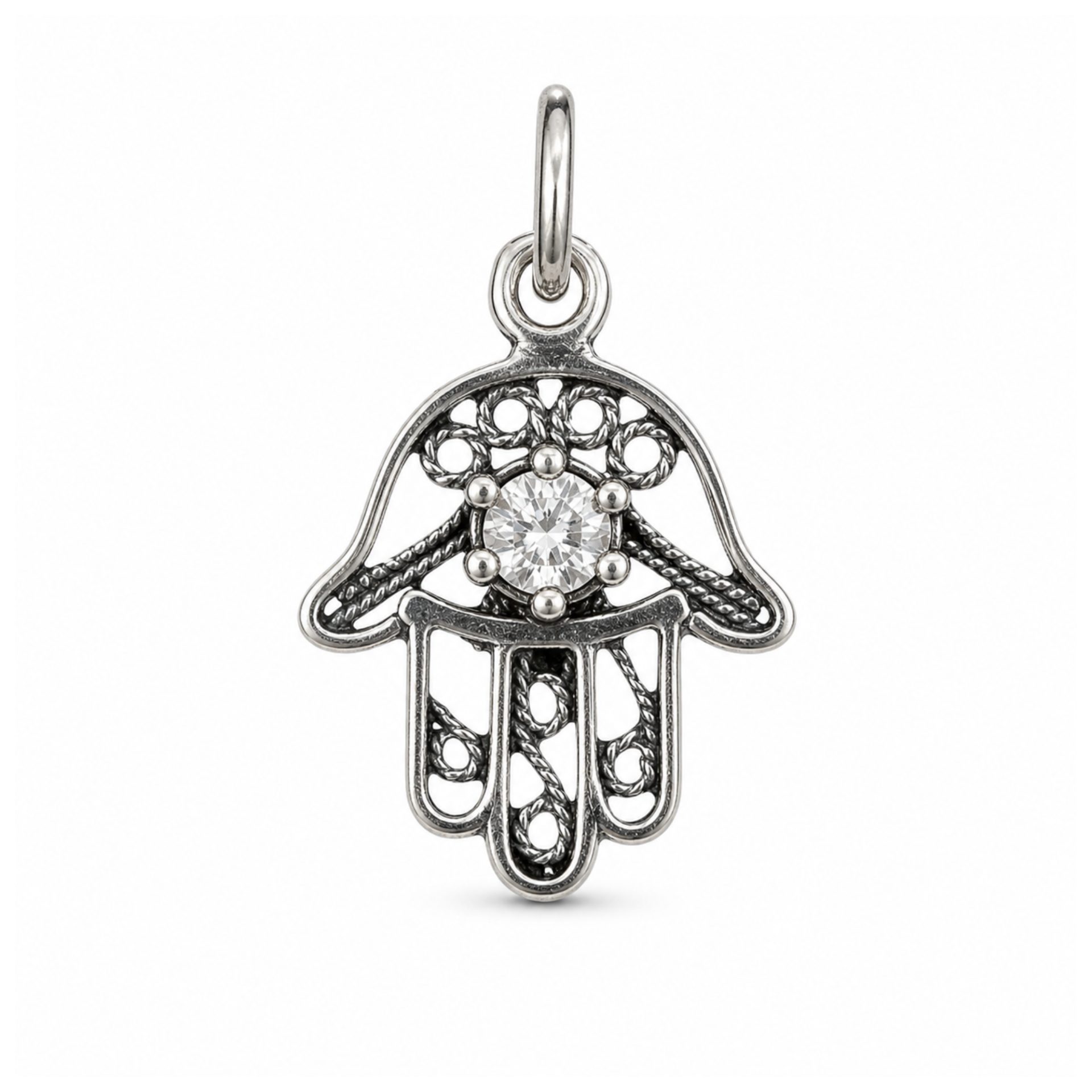 Pandantiv, Jolie Silver, Argint 925, Model Hamza Filigran, 0.9 g, 15x10 mm