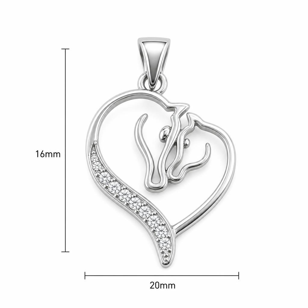 Pandantiv, Jolie Silver, Argint 925, Model Horses in Love, 16 x 20 mm, 1.5 g - Image 5