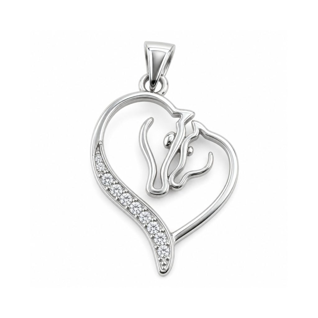 Pandantiv, Jolie Silver, Argint 925, Model Horses in Love, 16 x 20 mm, 1.5 g
