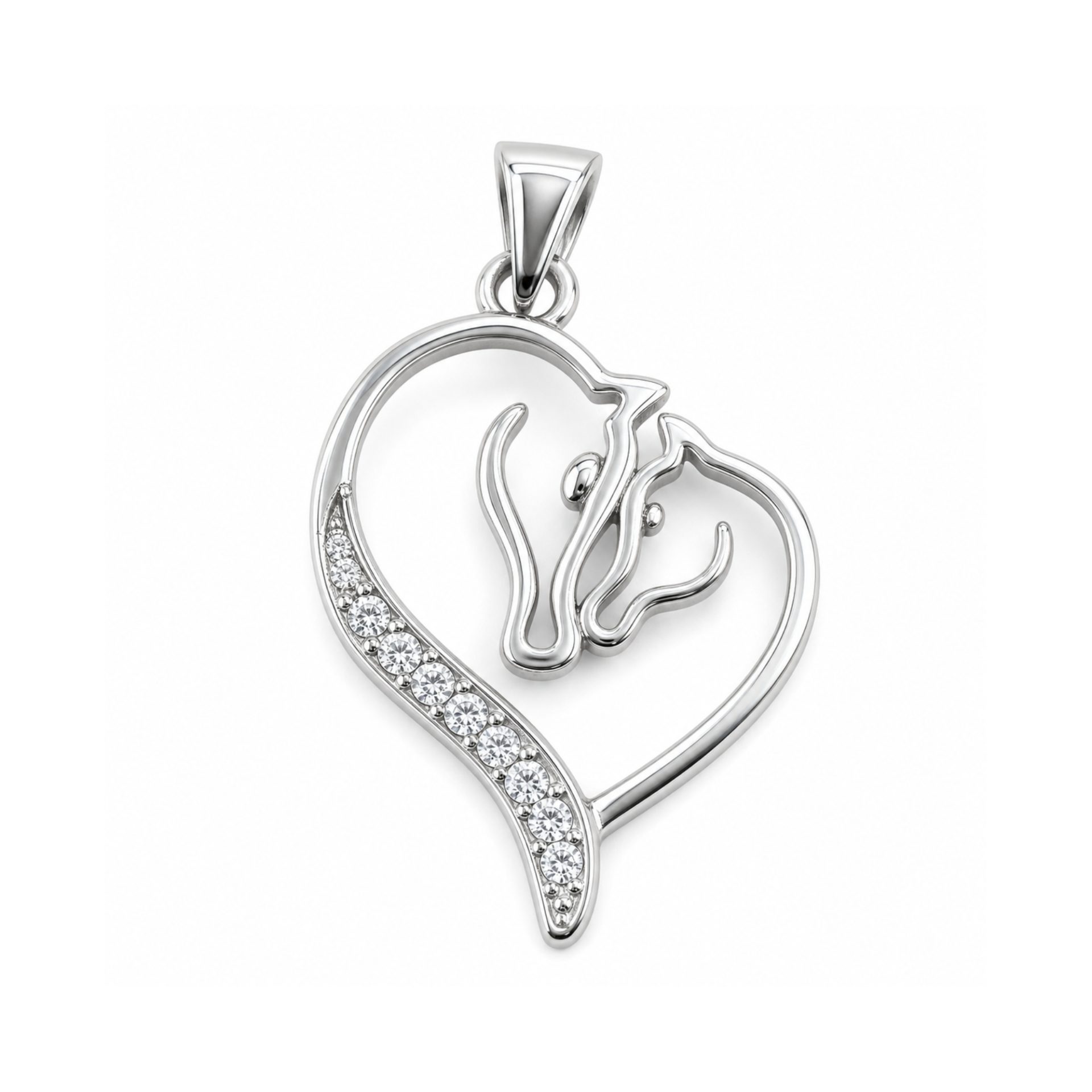 Pandantiv, Jolie Silver, Argint 925, Model Horses in Love, 16 x 20 mm, 1.5 g