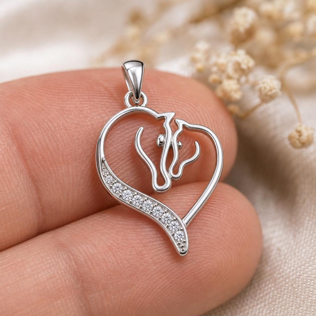 Pandantiv, Jolie Silver, Argint 925, Model Horses in Love, 16 x 20 mm, 1.5 g - Image 3