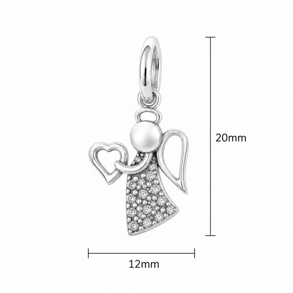 Pandantiv, Jolie Silver, Argint 925, Model Inger cu Inima, 1 g, 20x12 mm - Image 4