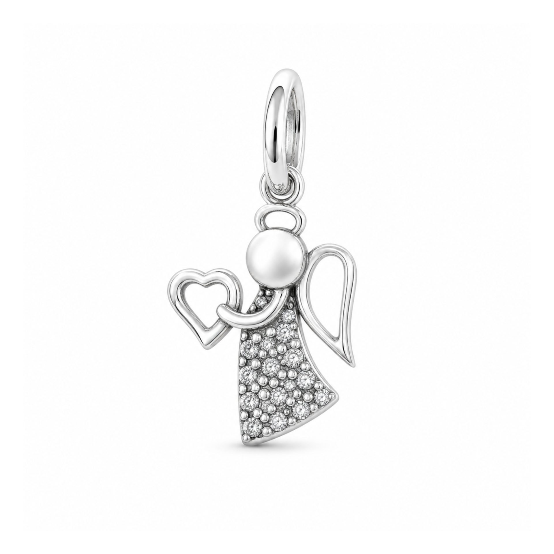 Pandantiv, Jolie Silver, Argint 925, Model Inger cu Inima, 1 g, 20x12 mm