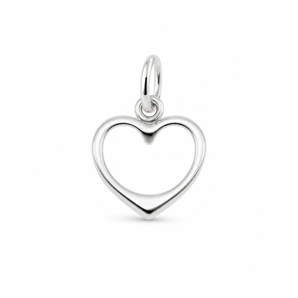 Pandantiv, Jolie Silver, Argint 925, Model Inima Contur, 0.6 g, 15x12 mm